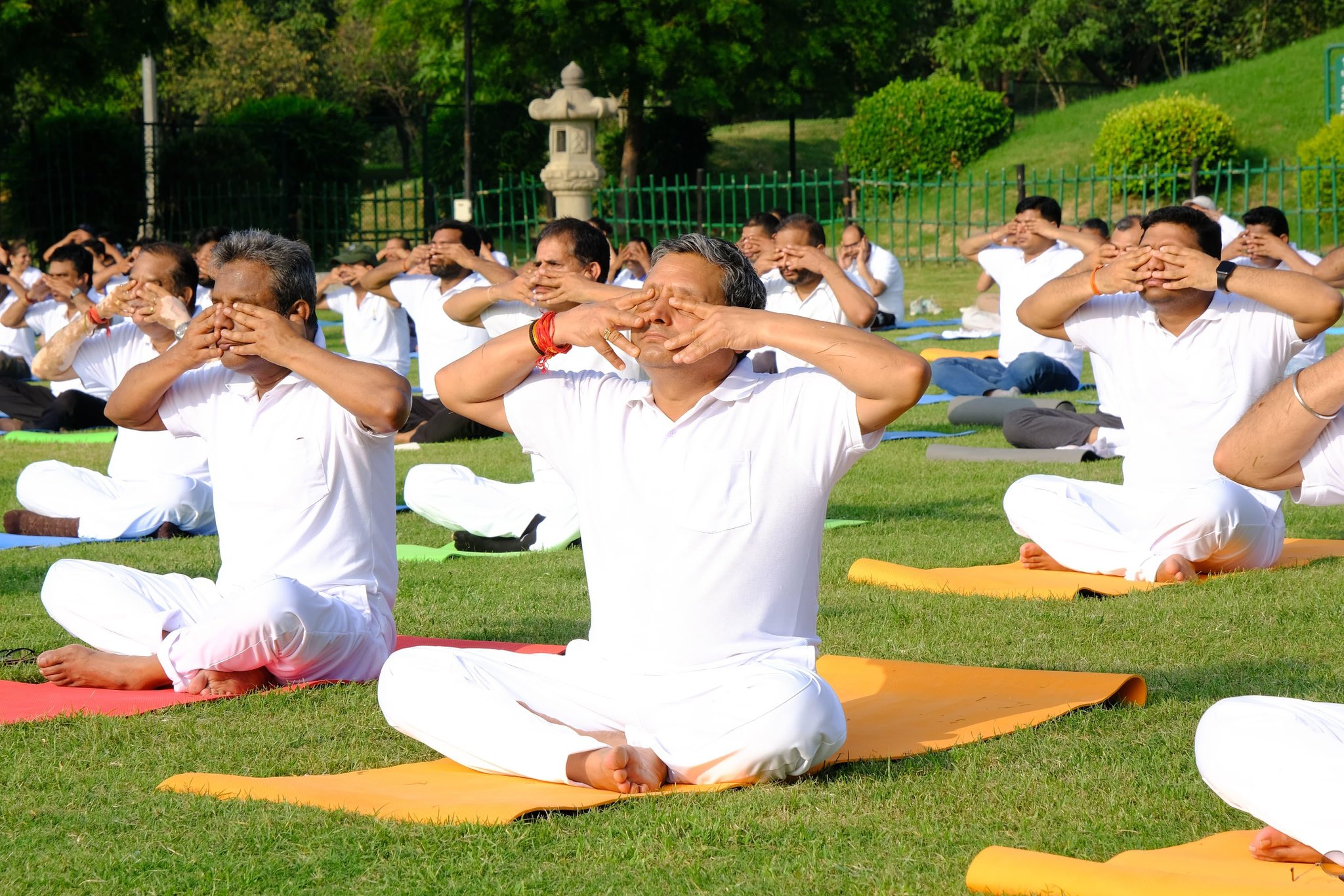 The Ministry of Minority Affairs celebrated the 11th International Day of Yoga at Shanti Stupa, Millennium Park, New Delhi on 21st June, 2025 with Secretary Dr. Chandra Shekhar Kumar